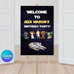 Star Wars Inspired Birthday Party Welcome Sign | Star Wars Birthday Sign | Editable Template | Star Wars Prints | Star Wars Party Decor