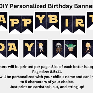 Star Wars Inspired Birthday Banner | DIY Printable Birthday Banner ...