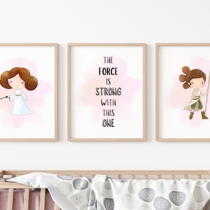 Star Wars Inspired Nursery Decor | Star Wars Wall Art | Star Wars Baby Name Sign | Star Wars Prints | Kids Wall Art | Kids Decor | Set Of 3