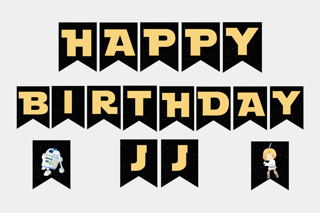 Star Wars Inspired Birthday Banner DIY Printable Birthday Banner Personalized Star Wars Birthday ...