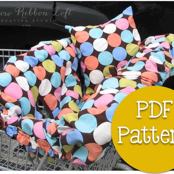 Shopping Cart Cover. Grocery Cart Cover + Pillow + Tote Bag. Carry Bag Sewing Pattern PDF Digital Download eBook