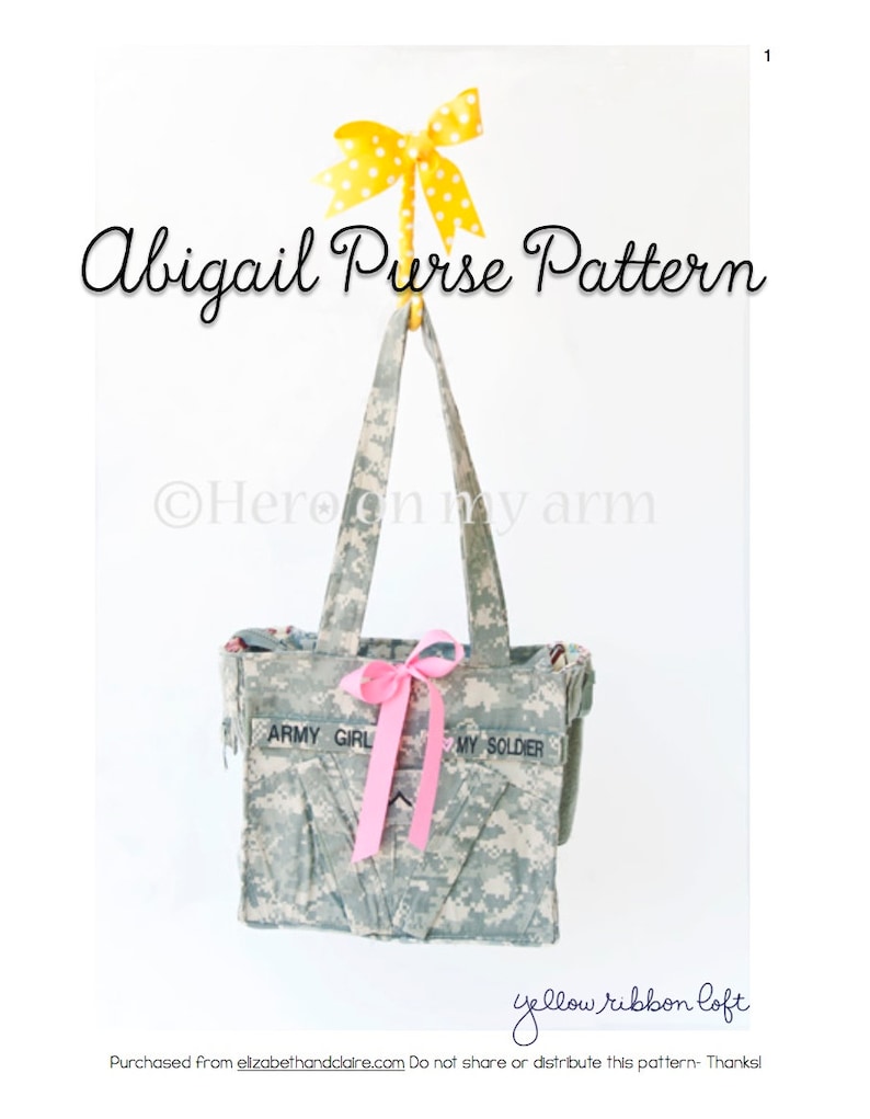 Army Uniform Purse Pattern PDF Download BDU Tote Bag Pattern Upcycled
