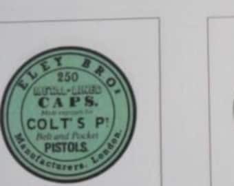 Civil War Blackpowder, Muzzleloader 1851/1860 Eley Cap Tin Labels