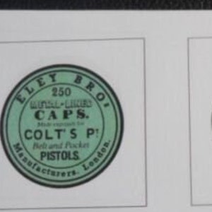 Civil War Blackpowder, Muzzleloader 1851/1860 Eley Cap Tin Labels