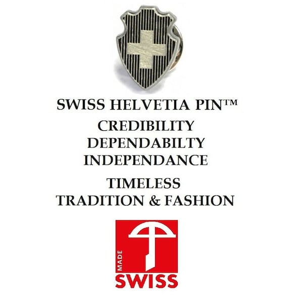 Swiss Helvetia Pin, Lapel Pin, Switzerland, Schweiz, Suisse, Svizzera