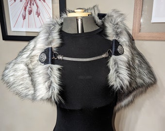 Viking Fur Mantle, Viking Cloak, Fur Caplet, Viking Cosplay, Faux fur Caplet