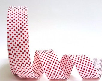 30mm Polka Dot Bias Binding 2 Metres Assorted Colours