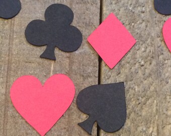 Poker Cards Heart Diamond Spade Club Table Confetti Decor Centerpiece Decoration Casino Game Night Theme Party Alice In Wonderland C200
