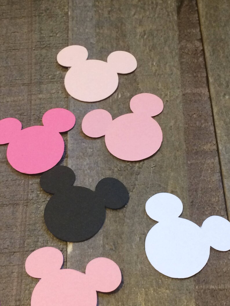 Black White And Pink Mickey Minnie Mouse Table Confetti Etsy