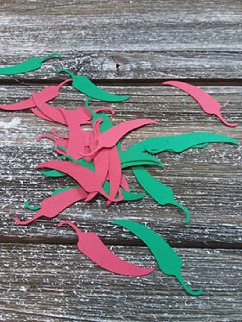 Red And Green Chili Pepper Table Confetti Jalapeno Chili Cook Etsy