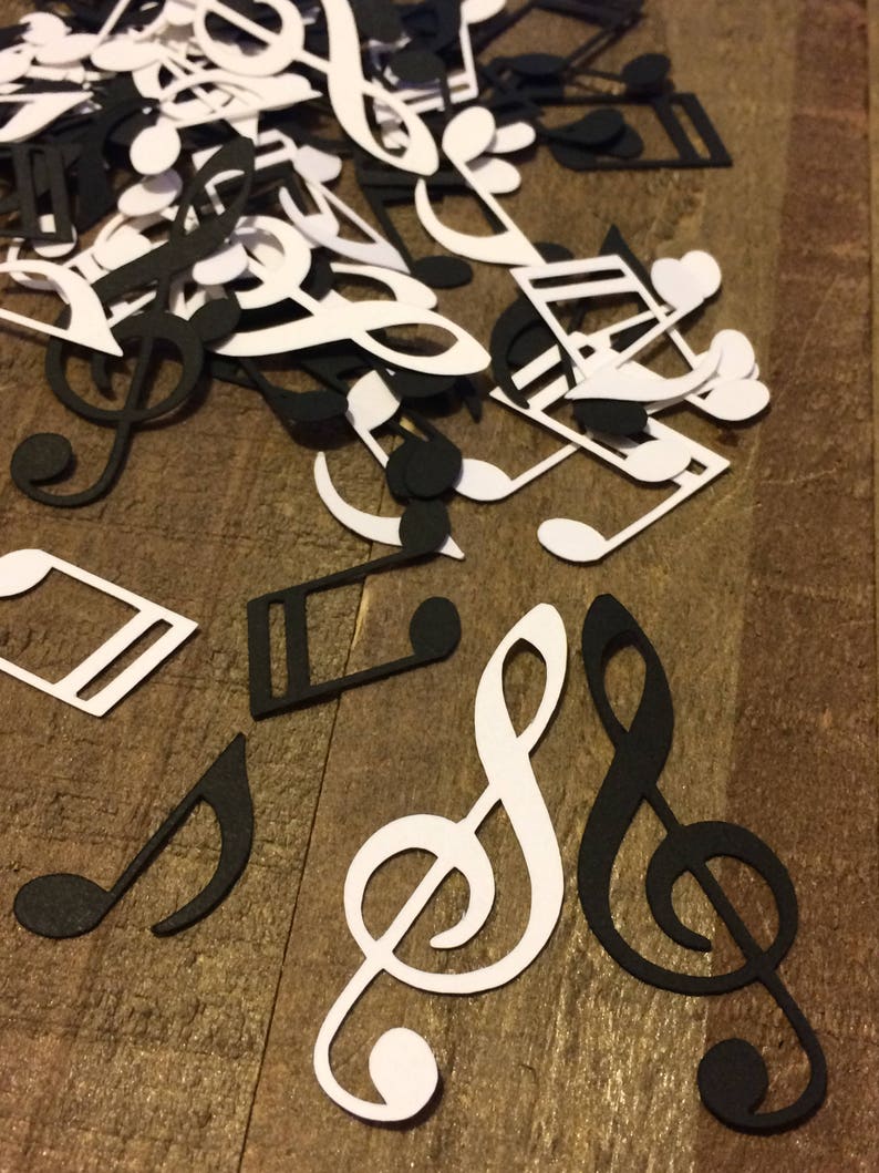 Black And White Music Notes Table Confetti Musical Theme Etsy