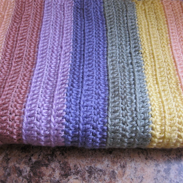 Crochet Rainbow Baby Blanket or Lap Blanket / Baby Shower Gift / Gift for Baby / Ready to Ship