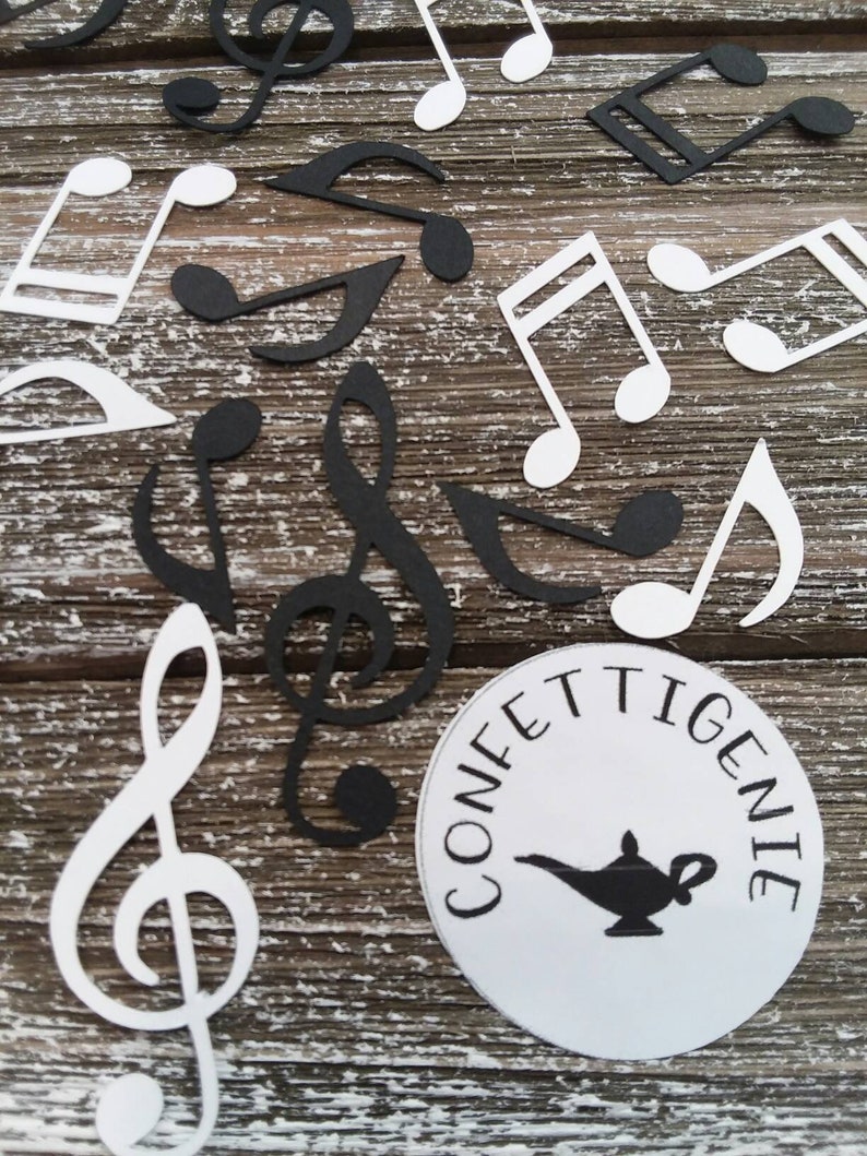 Black And White Music Notes Table Confetti Musical Theme Etsy