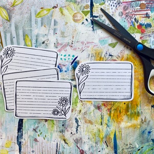Cute Downloadable Recipe Cards for Art Journaling and Encouragement Notes - Colour Them Yourself! *Digital Listing*