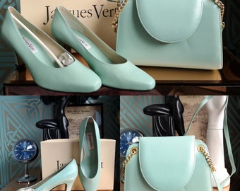 duck egg blue shoes and bag