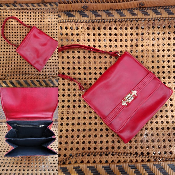 Original 1960's Bright Red Mod Shoulder Handbag - Near Mint Condition - Only 65 Pounds!