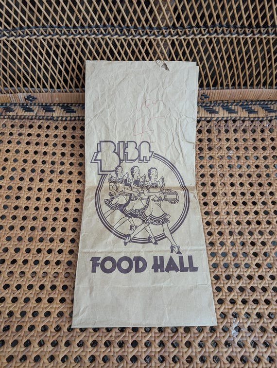 Original 1972-4 Big Biba Foodhall Extra Large Brown Paper Bag - Good Condition - Only 35 Pounds!