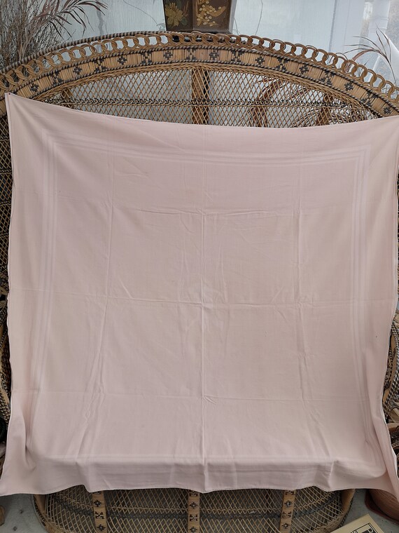 Rare Vintage Original Biba Rainbow Room Pastel Pink Cotton Tablecloth - Great Original Condition - Only 125 Pounds!
