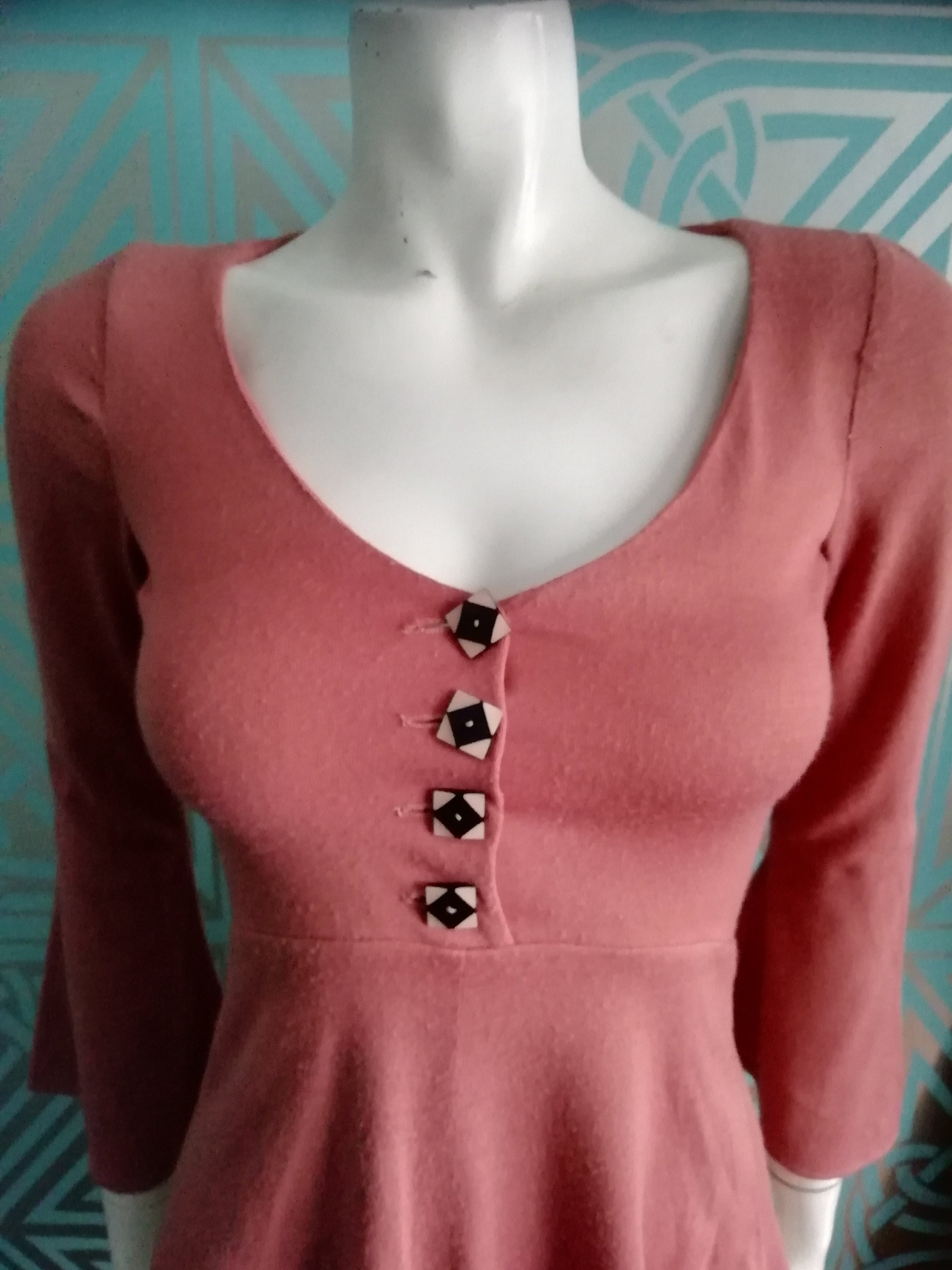 Original 1973 Biba Cotton Tshirt With Bell Sleeved Good Condition