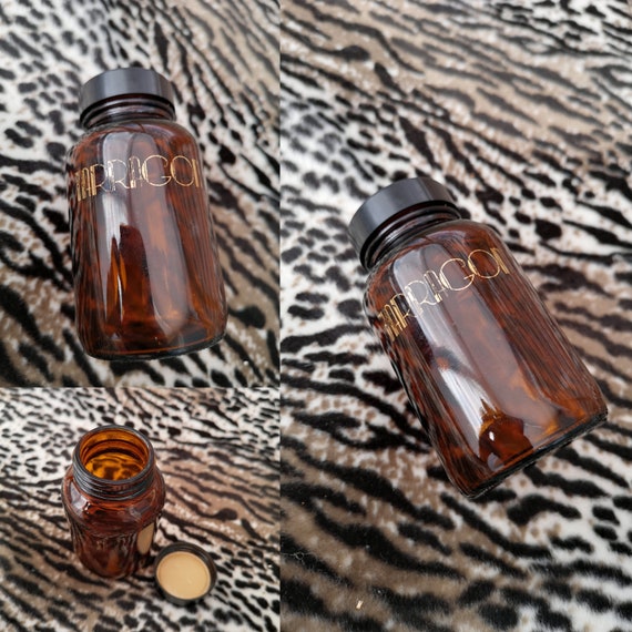 Rare Original 1970s Biba Amber Glass Tarragon Herb Jar - Great Condition - Only 65 Pounds!