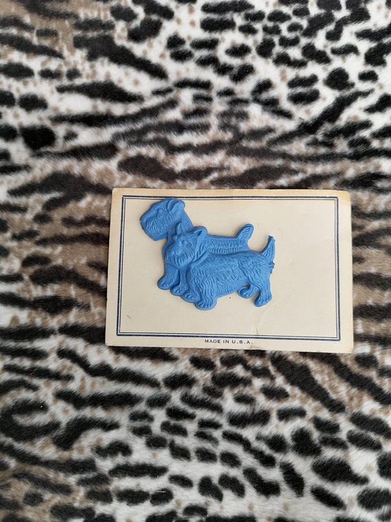 Original 1950's Deadstock Novelty Scotty Dog Brooch - Mint On Card - Only 10 Pounds Each!