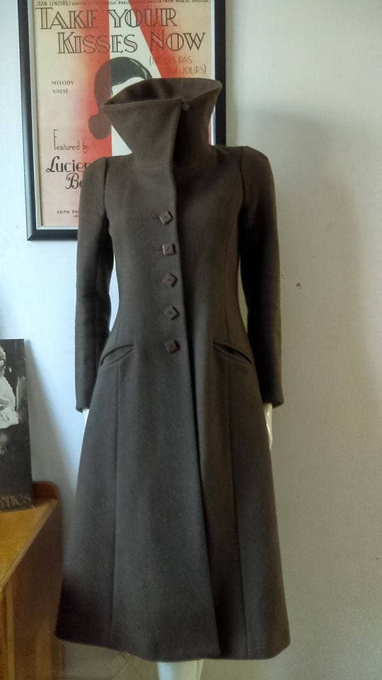 1968/9 Original Rare Biba Heavy Wool Military Coat With Gauntlet