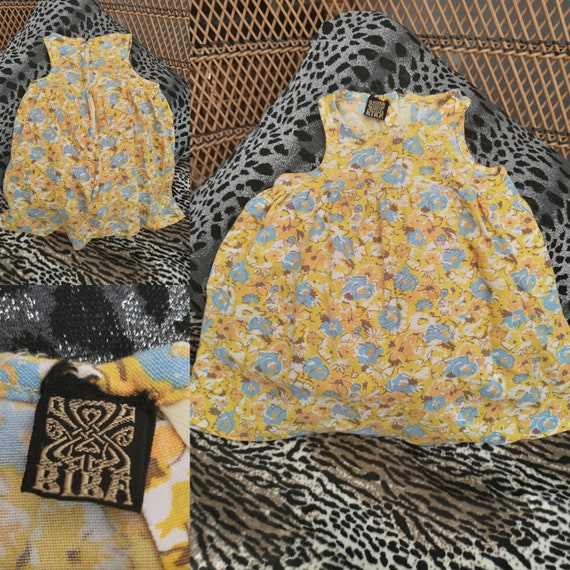 Rare Original 1969 Biba Children's Yellow Liberty Cotton Dress - Fair Condition - Only 75 Pounds!