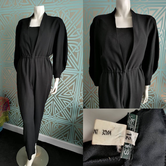 SALE** 1983 Jeff Banks Black Crepe Jumpsuit - Fair