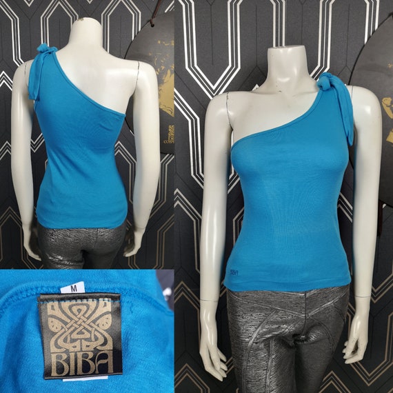 Original 1973/74 Biba Aqua Blue Cotton Top - Mint Condition - Only 75 Pounds!