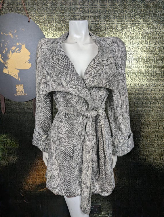 Original 1973 Biba Short Pile Faux Fur Snakeskin Design Swing Coat / Jacket - Good Condition - Only 695 Pounds!