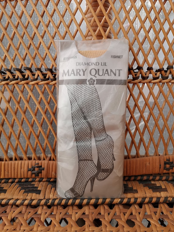 Deadstock Original 1980's Mary Quant Diamond Lil Tan Coloured Fishnet Design Stockings - Mint Unused Condition - Only 8 pounds!