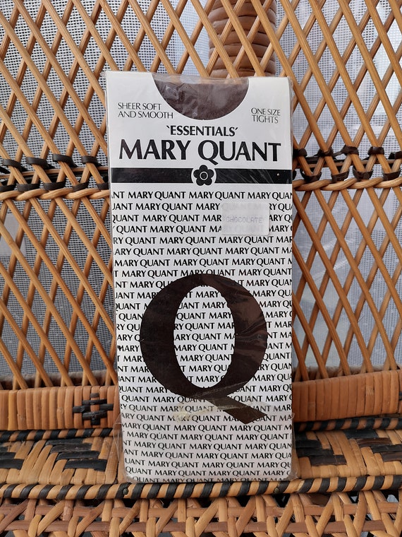 Deadstock Original 1980's Mary Quant Chocolate Brown Sheer Design Tights - Mint Unused Condition - Only 8 pounds!