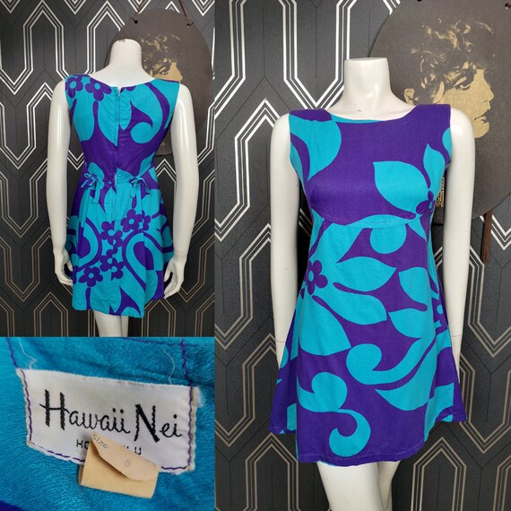 Original 1960's Hawaii Nei Honolulu Mini Dress - Good Condition - Only 75 Pounds!