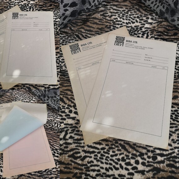 Original 1970s Biba Cosmetics Order Forms Paper - Good Condition - Only 20 Pounds Each Sheet!