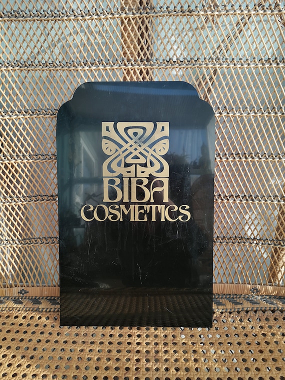 Original 1970's Biba Black Plastic Cosmetics Shop Sign - Good Condition - Only 250 Pounds