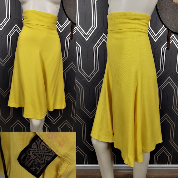 Original 1973 Biba Sunshine Yellow Circle Cotton Midi Skirt - Good Condition - Only 95 Pounds!
