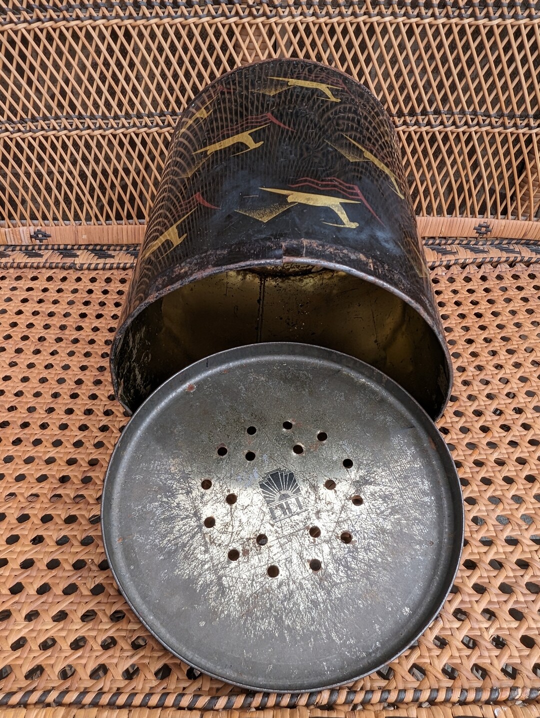 Rare Original 1973 Biba Large Art Deco Leaping Deer Round Bread Caddy ...