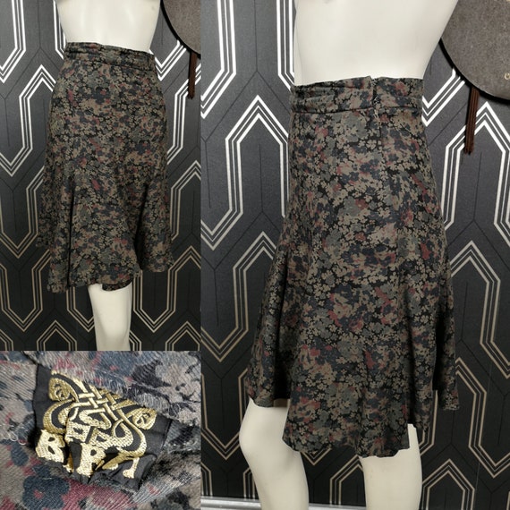 Original 1969/70 Biba Autumn Flowers Print Circle Cotton Mini Skirt - Good Condition - Only 95 Pounds!