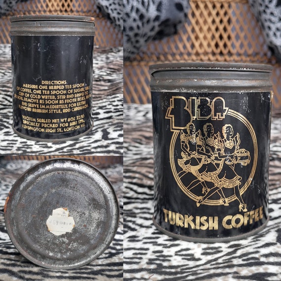 Original 1973 Biba Turkish Blend Coffee Can - Good Condition - Only 65 Pounds!