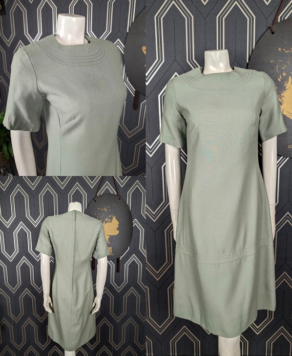Original 1960's Mod Wool Space Age Shift Dress - Good Condition - Only 55 Pounds!