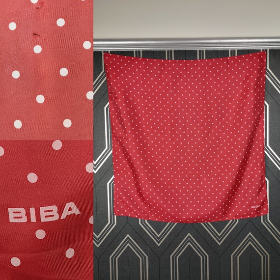 Original 1968 Biba Catalogue Square Polka Dot Scarf - Good Condition - Only 125 Pounds!