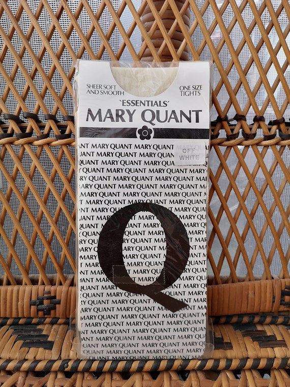 Deadstock Original 1980's Mary Quant Off White Sheer Design Tights - Mint Unused Condition - Only 8 pounds!