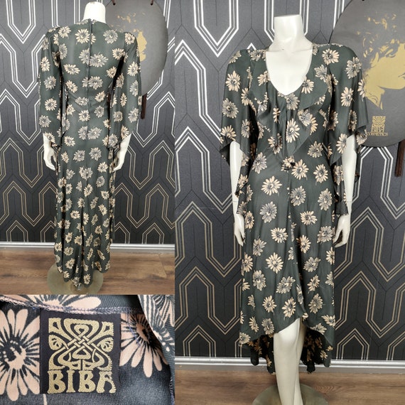 Original 1972 Biba Grey Daisy's Maxi Dress - Great Condition - Only 495 Pounds!