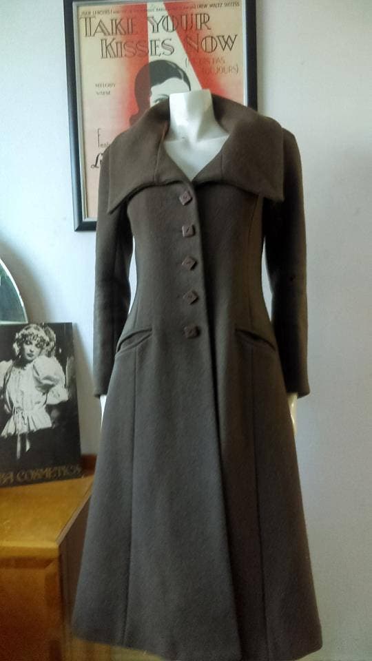 1968/9 Original Rare Biba Heavy Wool Military Coat With Gauntlet
