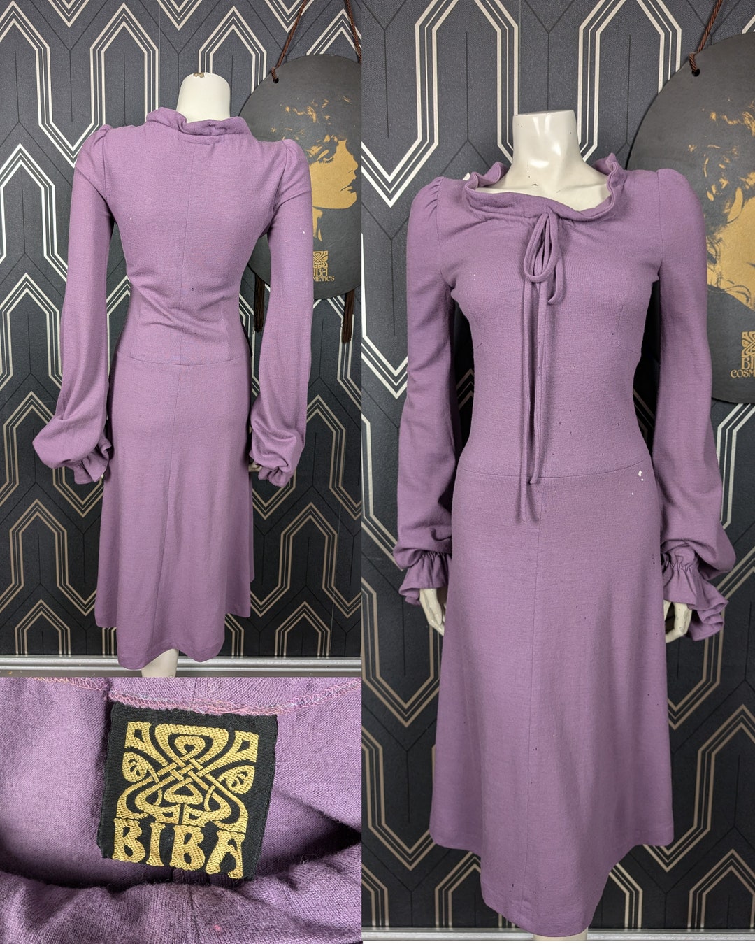 Buy Original 1968 Biba Purple Jersey Wool Dress Poor Condition Only 145  Pounds! Online in India
