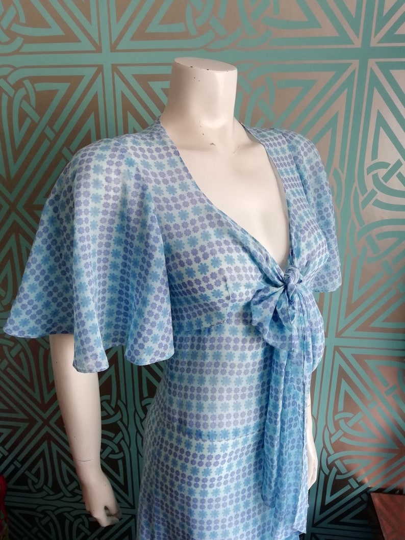 Original 1970 Biba Blue Floral Cotton Dress Good Condition | Etsy