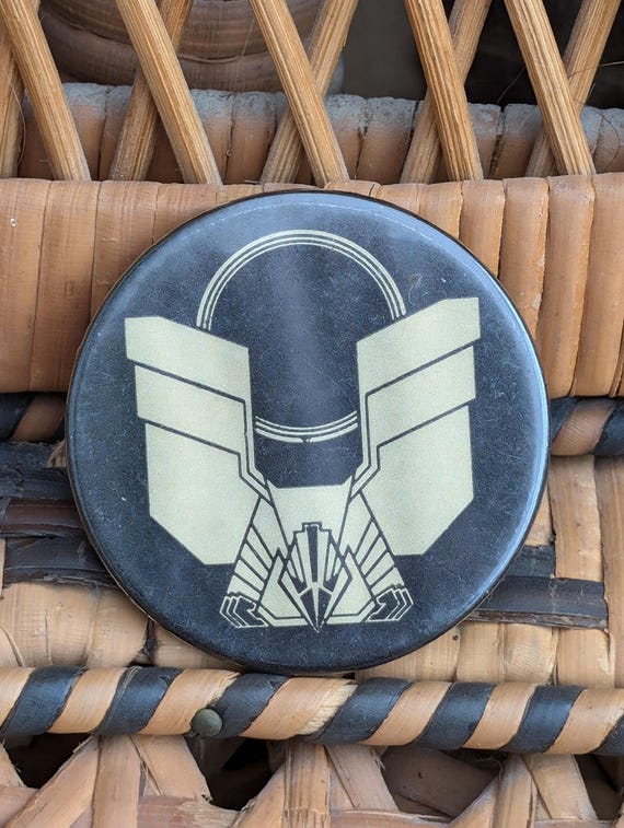 Original 1970s Biba Round Tin Badge Featuring The Men's Logo - Good Condition - Only 35 Pounds!