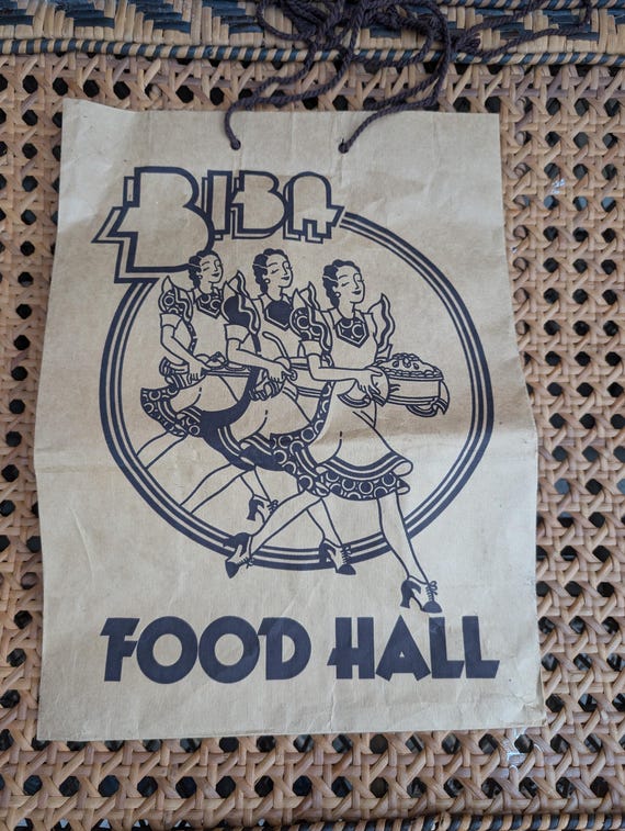 Original 1972-4 Big Biba Foodhall Large String Handle Brown Paper Bag - Good Condition - Only 45 Pounds!