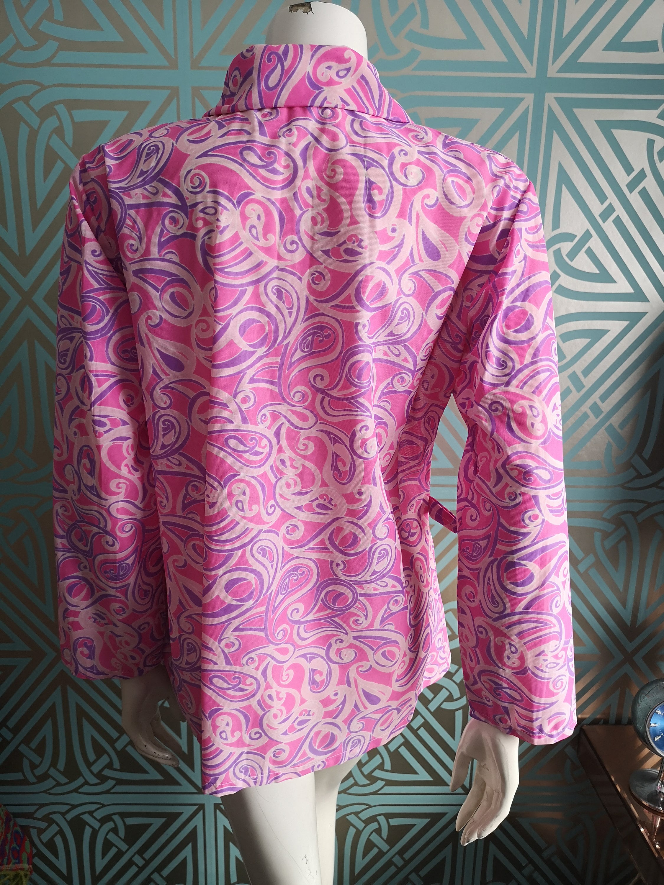 SALE - Original 1960's Pink Paisley Print Zip Front Micro Dress - Good ...