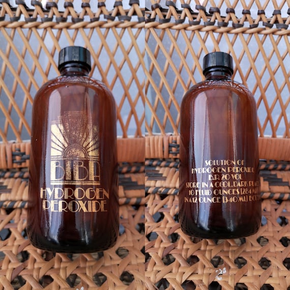 Original 1970s Biba Amber Glass Hydrogen Peroxide Bottle - Fair Condition - Only 75 Pounds!